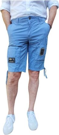 Aeronautica Anti-G Bermuda van katoen met Aeronautica Militare patches - Heren - Korte Broeken - Blauw - L - Katoen - Korte Broeken