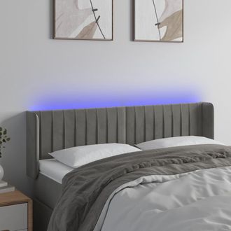vidaXL Cabecero Con Led De Terciopelo Gris Claro 147x16x78/88 Cm Vidaxl