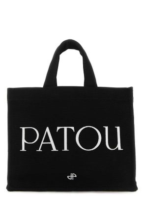 Patou Black Canvas Small Tote Patou Shopping Bag