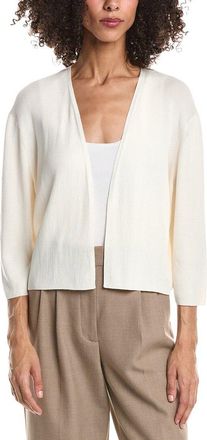 Lafayette 148 New York Plus Cropped Open Front Silk-Blend Cardigan