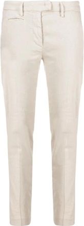 Dondup Perfecte Slim-fit Broek - Dames - Vrijetijds broeken - Beige - W24 - Leer - Broeken