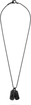 Philipp Plein Plein Double Tag Bead Chain Necklace