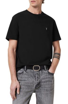 AllSaints Dexter Logo Embroidered T-Shirt in Jet Black at Nordstrom, Size X-Small