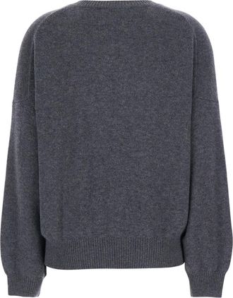 Lisa Yang Womens Cashmere Sweater Veira Grey Knitted Tops Top