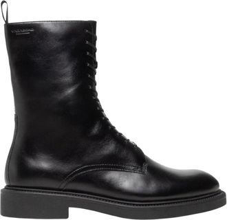 Vagabond Enkellaarsjes - Dames - Veterlaarzen - Zwart - 36 EU - Leer - Schoenen