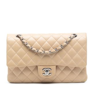 Chanel Tweedehands Medium Classic Lamsleer Dubbele Klep