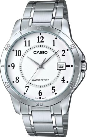 Casio Mens Silver Watch with White Dial - MTP-V004D-7BUDF