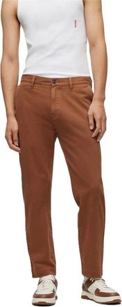 HUGO BOSS Hugo Mens Zeebo233d Solid Patterned Straight Chinos in Rust/Copper - Brown - Size 31W/34L