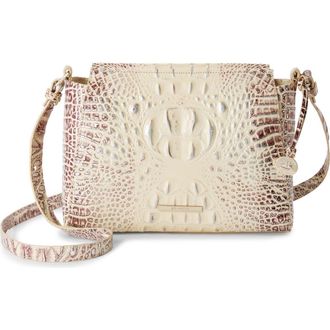 Brahmin Hillary Croc Embossed Leather Crossbody Bag in Ginger at Nordstrom