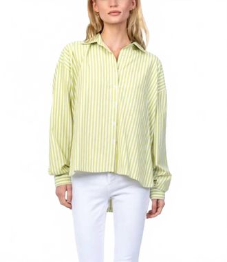 Tolani Tanvi Button Down Shirt In Lime Green
