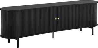 Vente-Unique Mueble TV con 2 puertas correderas de MDF - Negro - SEVATO