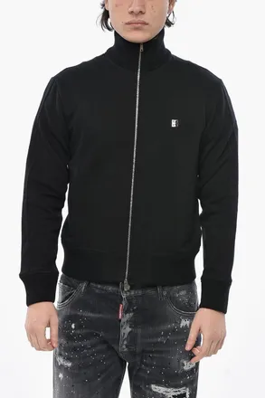 Givenchy Felpa Mock Neck in Cotone Stretch con Full Zip Givenchy