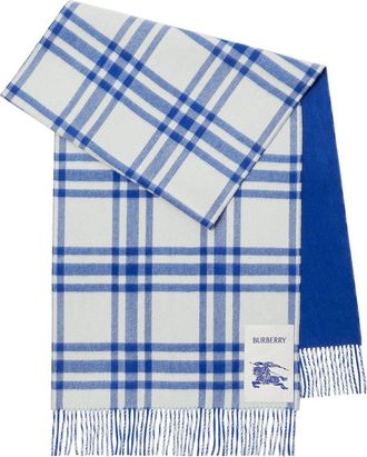 Burberry EKD plaid cashmere scarf - unisex - Cashmere - OS - White