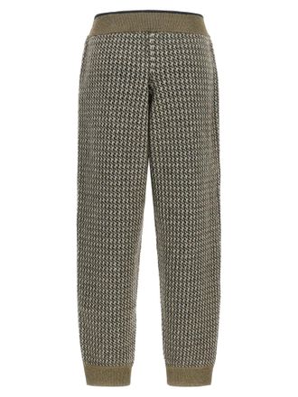 Brunello Cucinelli Houndstooth Wool-Blend Joggers - Multicolor