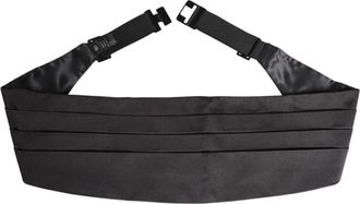 Dolce & Gabbana Mens Pleated Silk Cummerbund - Black - Size EU 54 (Mens)