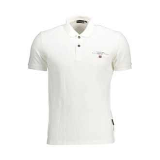 Napapijri Tops, Heren, Wit, 3Xl, Katoen, Klassieke Pasvorm Poloshirt