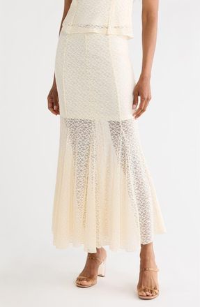 Leith Lace Midi Skirt in Ivory at Nordstrom Rack, Size X-Large