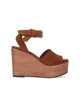 Jimmy Choo London Jori 100 Wedge Sandals - Brown