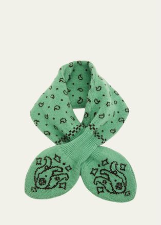 Guest In Residence Bandana Bowtie Wool-Cashmere Scarf