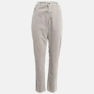 Emporio Armani Beige Corduroy High Rise Skinny Jeans L Waist