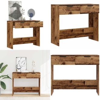 vidaXL Tavolo Consolle in Legno Vecchio 90x36x75 cm Legno Multistrato - Tavolo da ingresso - Tavolo da soggiorno