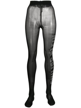 Philipp Plein Collant con strass - Nero