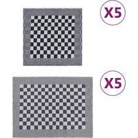 OEM Juego De 10 Servilletas De Algod&oacute;n Azules Y Blancas - Crezuo
