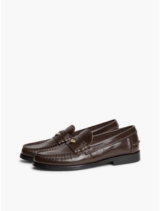 Tommy Hilfiger Womens Classic Leather Penny Loafer - Fondant Brown - US 6.5 / EU 37