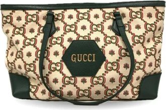 Gucci Pre-owned Tote Bags, female, Beige, Size: ONE SIZE Pre-owned Canvas gucci-bags