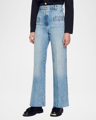 Sandro Oslo Wide Leg Jeans