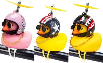 OEM Timbre De Bicicleta Con Forma De Pato, Luz Y Casco Con H&eacute;lice, Bocina De Bicicleta Con Forma De Pato Adorable, Decoraci&oacute;n Para El Salpicadero Del Coch