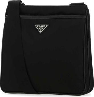 Prada Mens Re-Nylon Crossbody Bag Black Poliammidericiclata Calfskin
