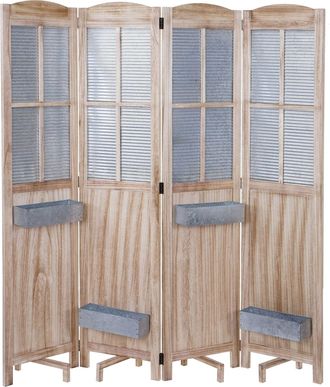 Hhg Hhg - Pantalla 646 Cestas De Plantas, Separador De Ambientes Tabique Espa&ntilde;ol Pared Pantalla De Privacidad, Madera Metal 170x161x29cm