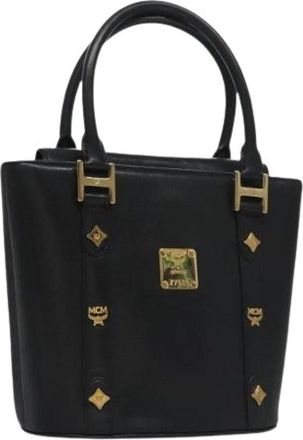 MCM Pre-owned Handbags, female, Black, Size: ONE SIZE Pre-owned Leather Handbag