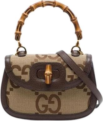 Gucci Pre-owned Mini Satchel - Dames - Vintage Mini Tas - Bruin - ONE Size - Leer - Vintage