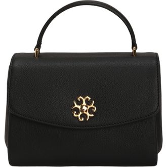 Gorski Top Handle Leather Bag with Crossbody Strap in Black at Nordstrom