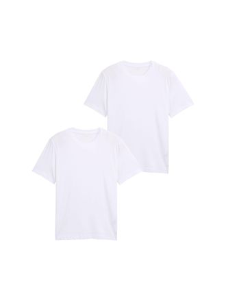 Tom Tailor T-Shirt TOM TAILOR, Herren, Gr. XL, weiss (wei&szlig;), Single Jersey, Obermaterial: 100% Baumwolle, unifarben, regular fit taillenbedeckt, Rundhals, gerade