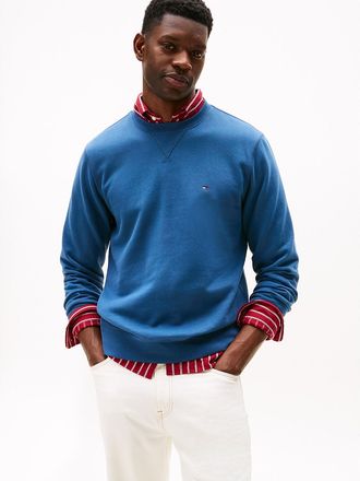 Tommy Hilfiger Mens Classic Brushed-Fleece Sweatshirt - Blue - M