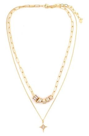 Panacea Rondelle Bead Layered Necklace in Gold at Nordstrom