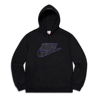Nike x Supreme Leather Appliqu Hoodie Black CK6225-010