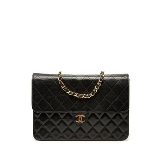 Chanel Pre-owned Vintage Quilted Lambskin Shoulder Bag - Dames - Pre-owned - Zwart - Maat: ONE Size Leer