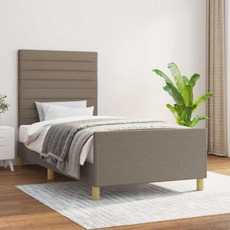 vidaXL Vidaxl Estructura De Cama Sin Colch&oacute;n Tela Gris Taupe 80x200 Cm