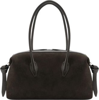 Yuzefi Brioche Duffle Bag with Suede-Like Texture and Silver Accents