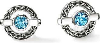 John Hardy Icon Treated Swiss Blue Topaz Stud Earrings in Silver at Nordstrom