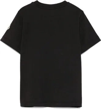 Moncler Boys T-Shirt Black Cotton T-Shirts And Polos