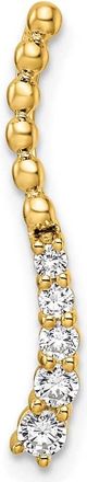 Diamond2Deal 14k Yellow Gold Lab Grown Diamond Wavy Pendant (0.2ct, VS, G-H)