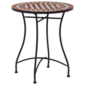 vidaXL Mesa Bistr&oacute; De Mosaico Cer&aacute;mica Marr&oacute;n 60 Cm Vidaxl