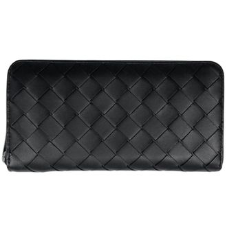 Bottega Veneta Black Leather Long Wallet (Bi-Fold) (Pre-Owned)