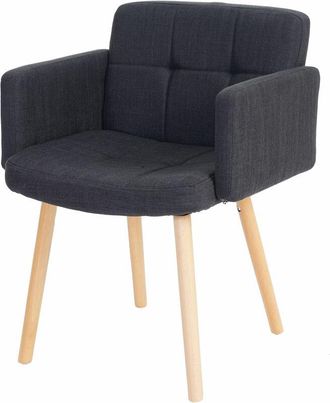 Hhg Nunca Usado] Silla De Comedor Orlando Ii, Silla De Cocina, Dise&ntilde;o Retro, Textil, Gris Oscuro