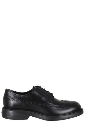 Hogan Black H704 Perforated Embellishments Leather Brogues